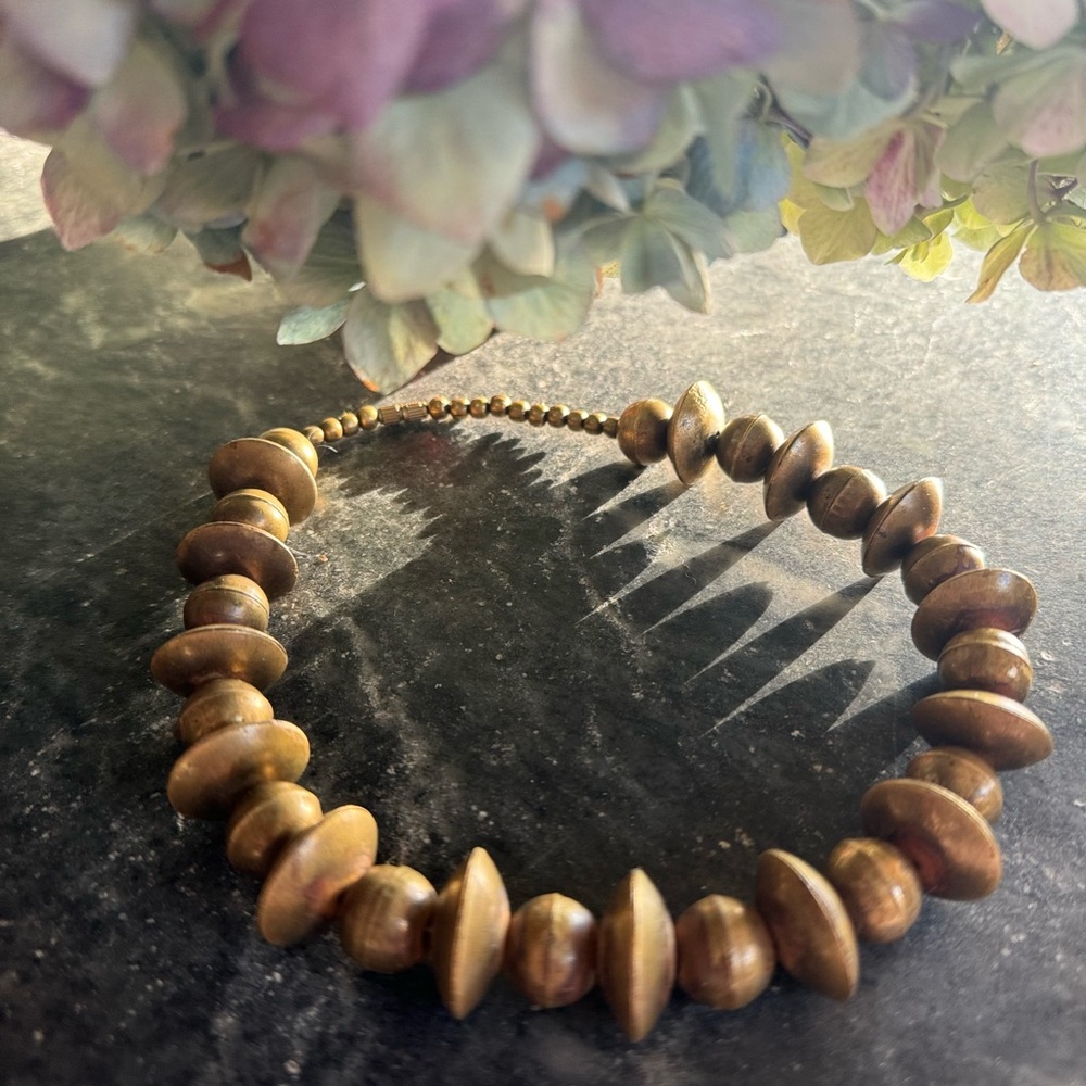 SOLD Vintage Women’s Brass Choker Necklace Beautiful Tribal Bohemian Boho Gypsy